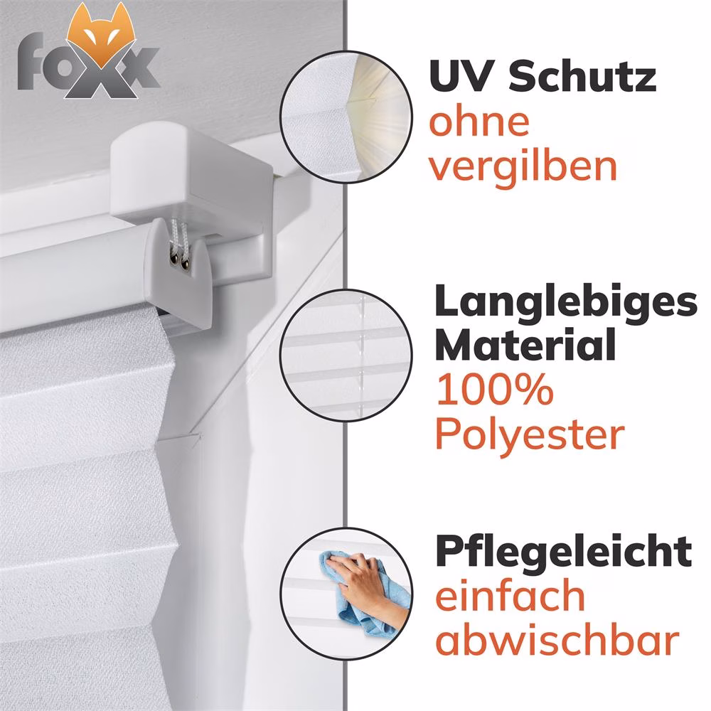 Bild 6 Plissee Klemmfix Standardmaß Verdunkelung