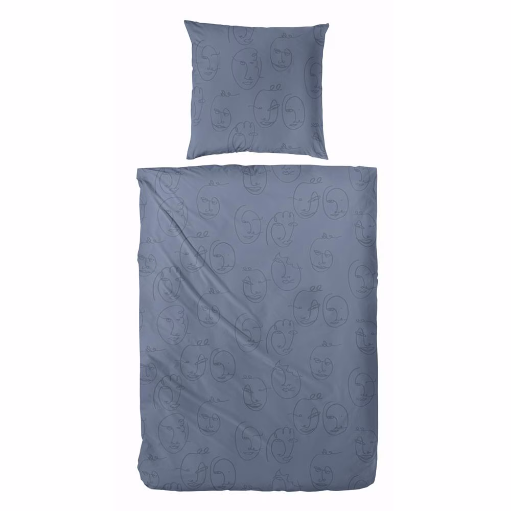 Bild 2 Bettwäsche-Feinbiber rauchblau 135x200/80x80