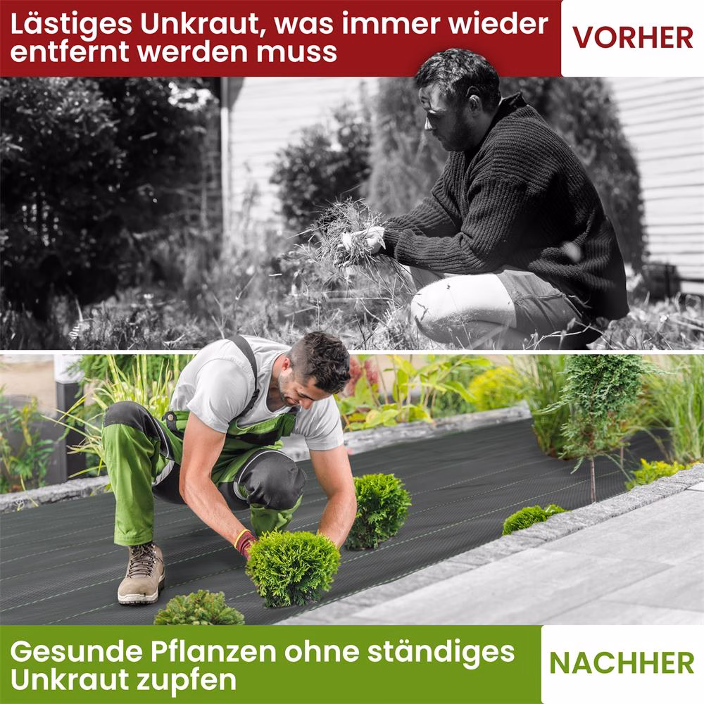 Bild 3 Unkrautvlies 2x10 m 90g/m² Reißfestes Gartenvlies gegen Unkraut Unkrautfolie
