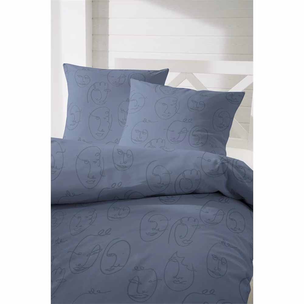 Bild 3 Bettwäsche-Feinbiber rauchblau 135x200/80x80