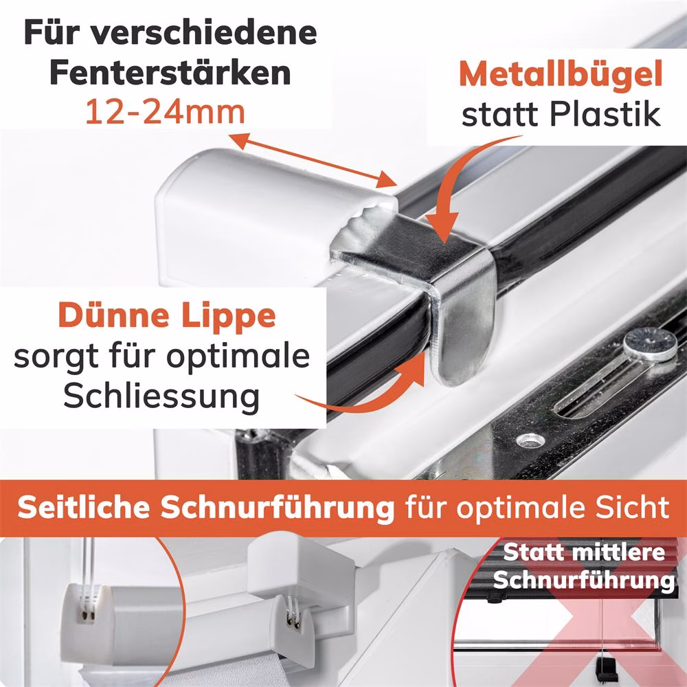 Bild 3 Plissee Klemmfix Standardmaß Verdunkelung