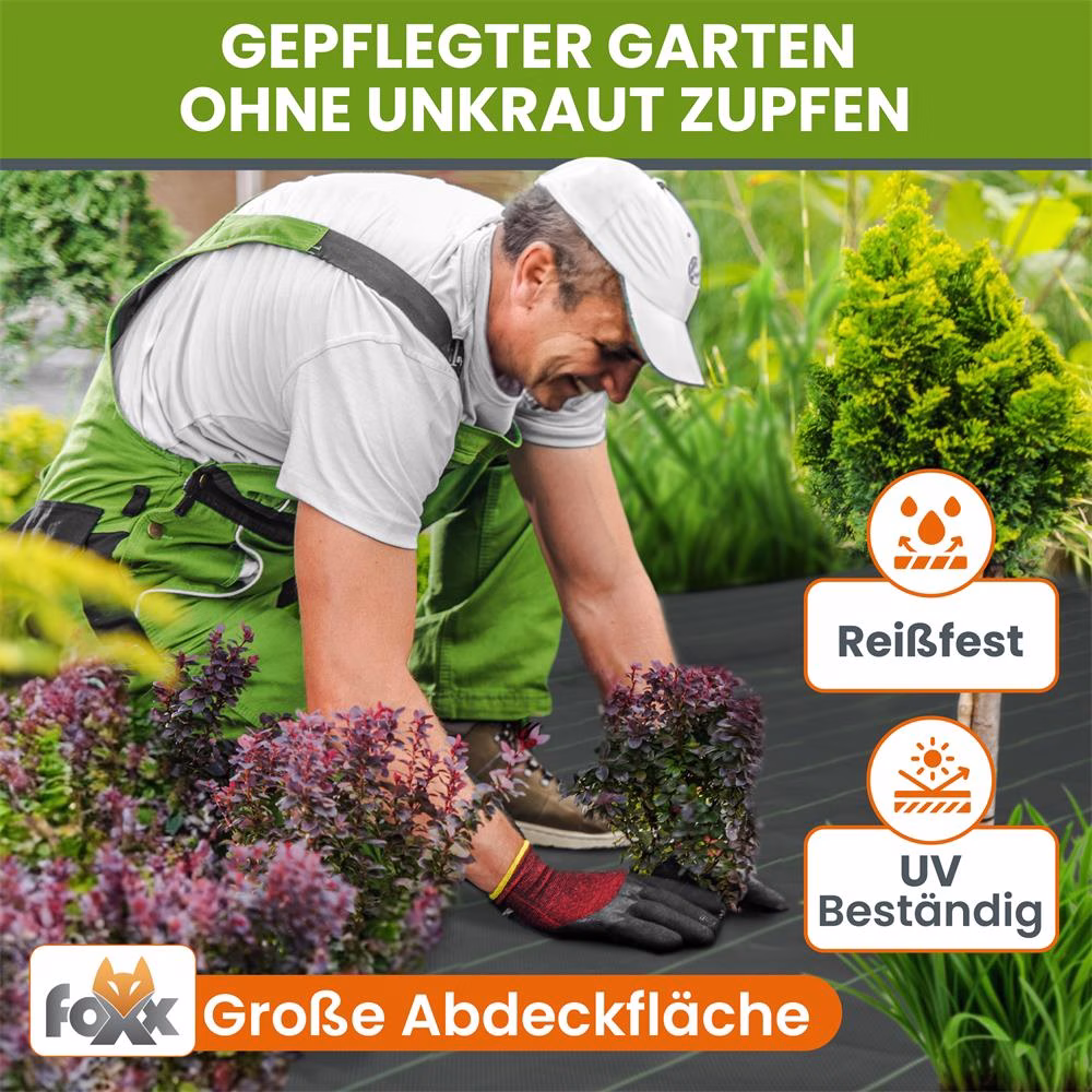 Bild 6 Unkrautvlies 2x10 m 90g/m² Reißfestes Gartenvlies gegen Unkraut Unkrautfolie