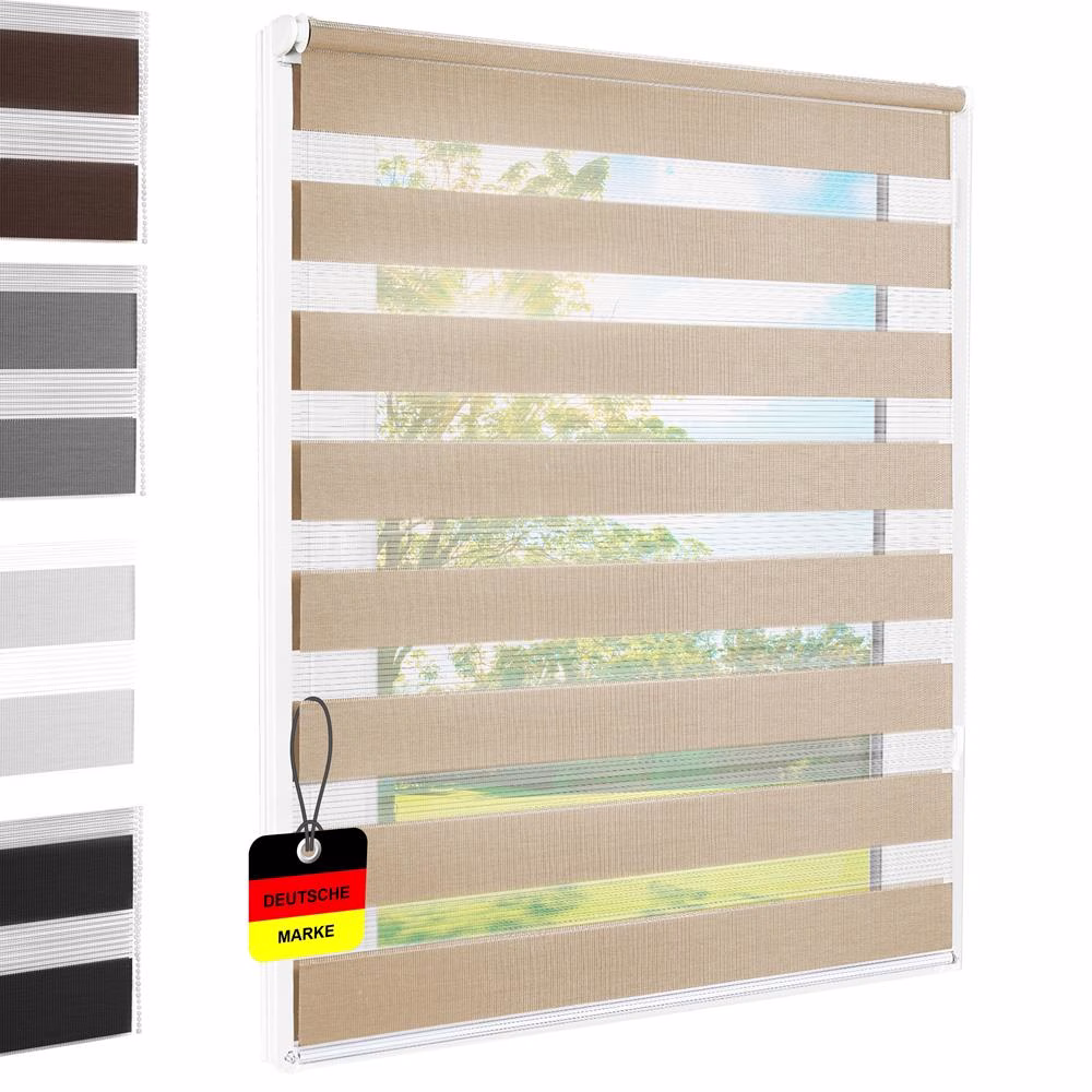 Bild 1 Doppelrollo Klemmfix sand 50x140 cm
