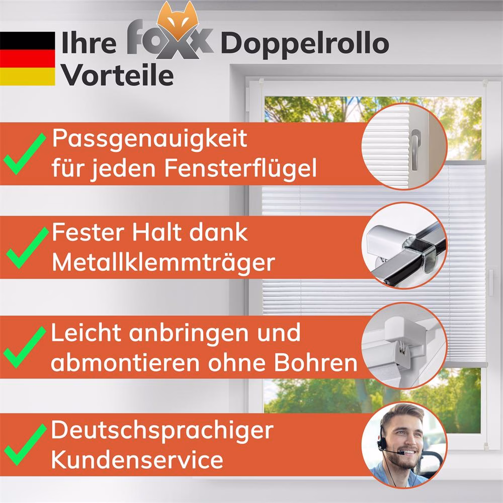 Bild 7 Plissee Klemmfix Standardmaß Verdunkelung