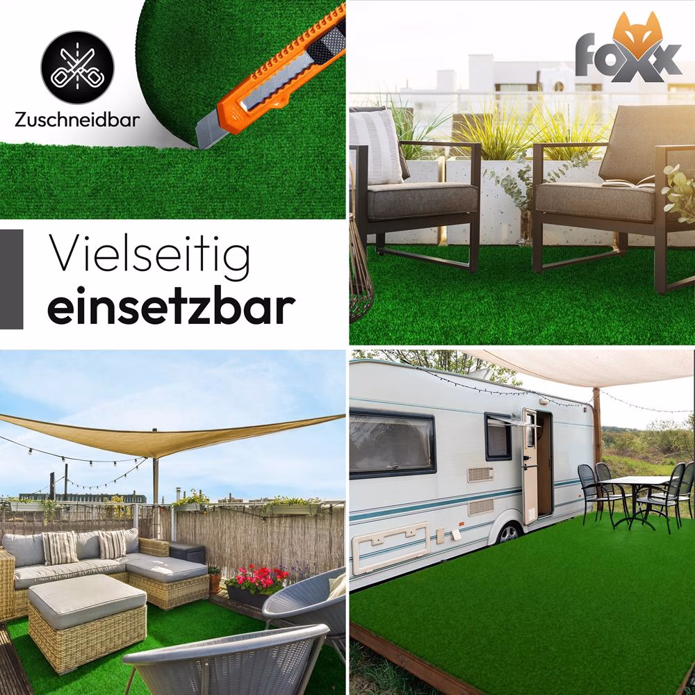 Bild 4 Kunstrasen Filz für Garten, Balkon oder Terrasse grün 1x2 m Rolle
