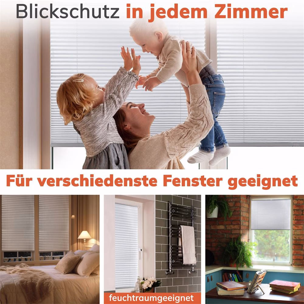 Bild 2 Plissee Klemmfix Standardmaß Verdunkelung